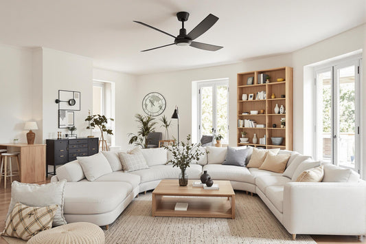 Où installer un ventilateur de plafond noir et bois dans la maison ?