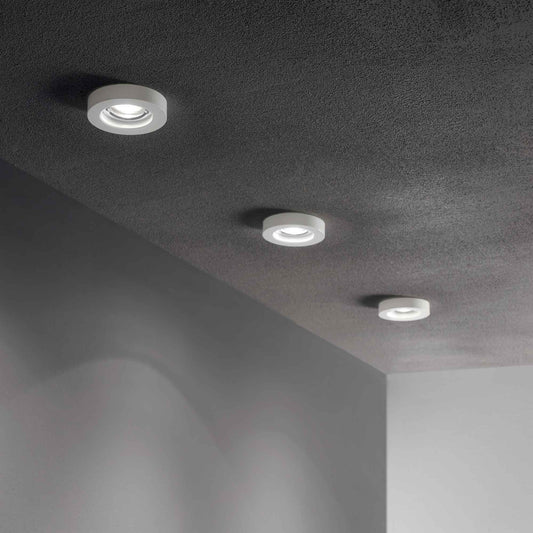 Spot encastrable en verre blanc